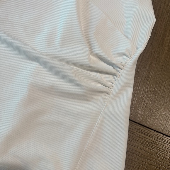 Athleta White Ribbed Ruched Sleeveless Top Size Small - Picture 3 of 7